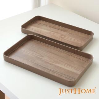 【Just Home】柚木紋美耐長形託盤2件組-30x15cm+30x19cm(託盤 端盤 置物盤)