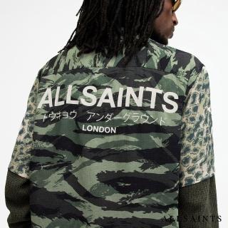 【ALLSAINTS】UNDERGROUND 人造絲迷彩豹紋拼接LOGO夏威夷花襯衫 MS578Z(舒適版型)