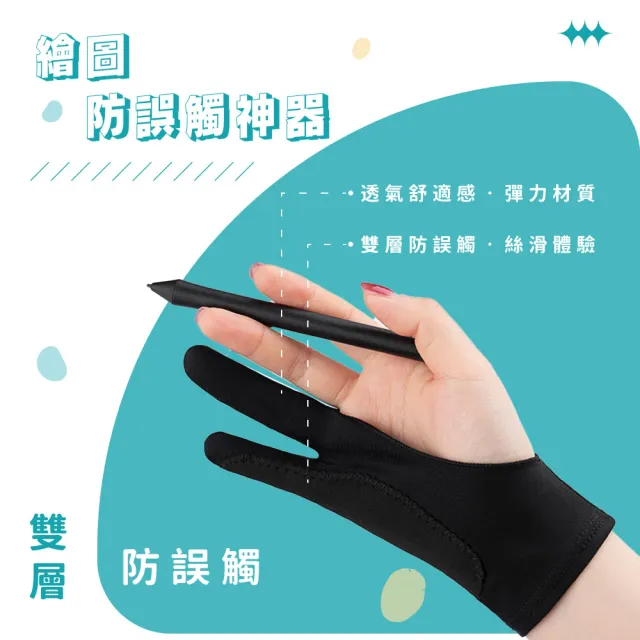 【No誤觸】三層防誤觸手繪兩指指套(防汗 繪畫手套 二指手套 平板 電繪板 繪圖板 繪圖手套 美術 素描 油畫)