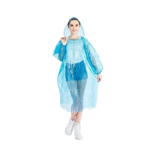 【BOBOLIFE】一次性加厚輕便雨衣 10入組(便攜雨衣 連身雨衣 一次性雨衣 拋棄式雨衣)
