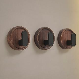 【zozo】買二送二 實木防掉掛勾(免打孔/附3M背貼/無痕掛勾/木頭掛勾/掛衣服)