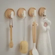 【zozo】買三送三 實木防掉掛勾(免打孔/附3M背貼/無痕掛勾/木頭掛勾/掛衣服)
