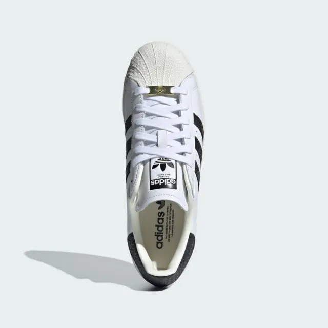 【adidas 愛迪達】SUPERSTAR 休閒鞋 小白鞋 情侶鞋 男女 白 黑 皮革 貝殼頭 三葉草(IF3637)