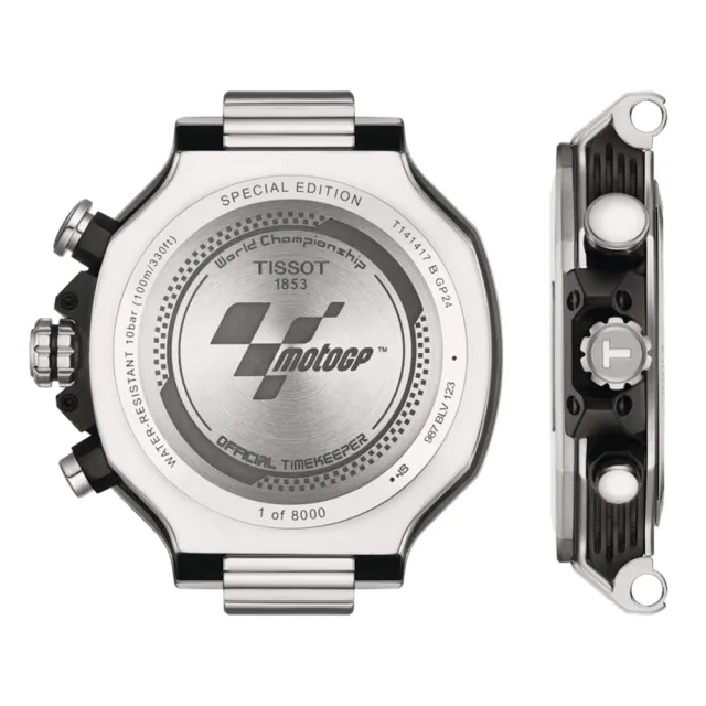 【TISSOT 天梭 官方授權】T-RACE MOTOGP賽車運動限量計時錶-45mm 禮物(T1414171704700)