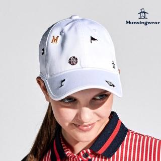 【Munsingwear】官方直營 企鵝牌 女款白色精緻小刺繡機能棒球帽 MLTJ0C03