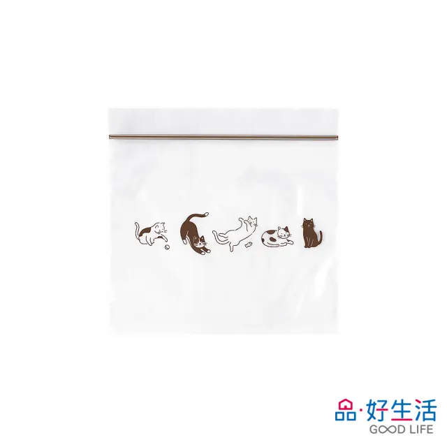 【GOOD LIFE 品好生活】手繪貓咪夾鏈袋 食物冷凍保鮮袋 分裝袋（S）(日本直送 均一價)
