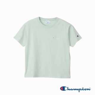 【champion】官方直營-寬版刺繡logo短袖tee-女(淺綠色)