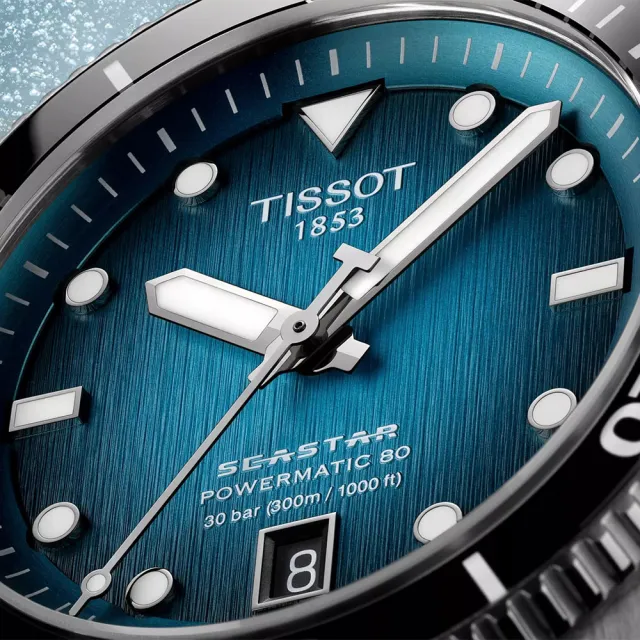 【TISSOT 天梭 官方授權】Seastar 1000海星300米潛水錶 機械錶 中性錶-40mm 畢業 禮物(T1208071109100)