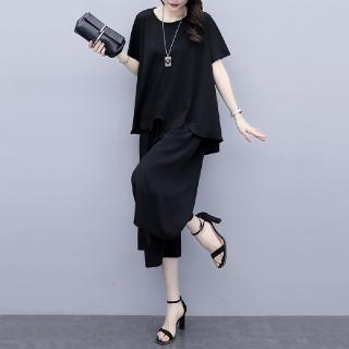 【ONEY 歐妮】★闊腿舒適寬鬆套褲裝(女裝/洋裝/套裝/長版上衣/連身裙)