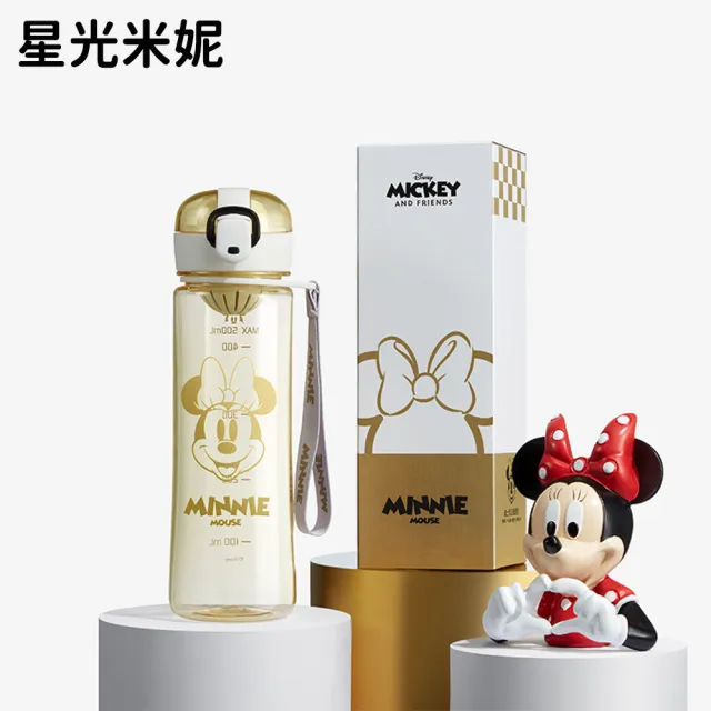 【Disney 迪士尼】米奇米妮Tritan直飲水壺500ml不含雙酚A(附茶格)