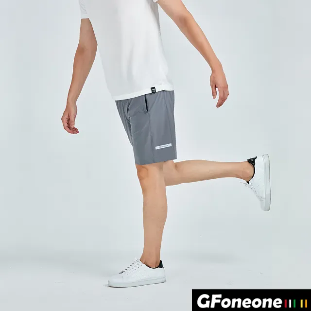 【GFoneone】男吸排戶外手機袋登山機能短褲-中灰(男短褲)