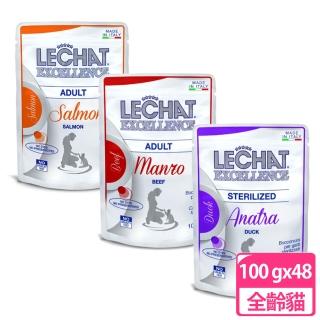 【EXCELLENCE 卓越】無榖主食貓餐包 100g 48入組(貓餐包、無榖 全齡貓)