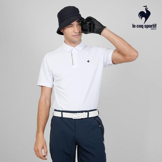 【LE COQ SPORTIF 公雞】官方直營 高爾夫系列 男款白色韓系基本款百搭短袖POLO衫 QGT2K235