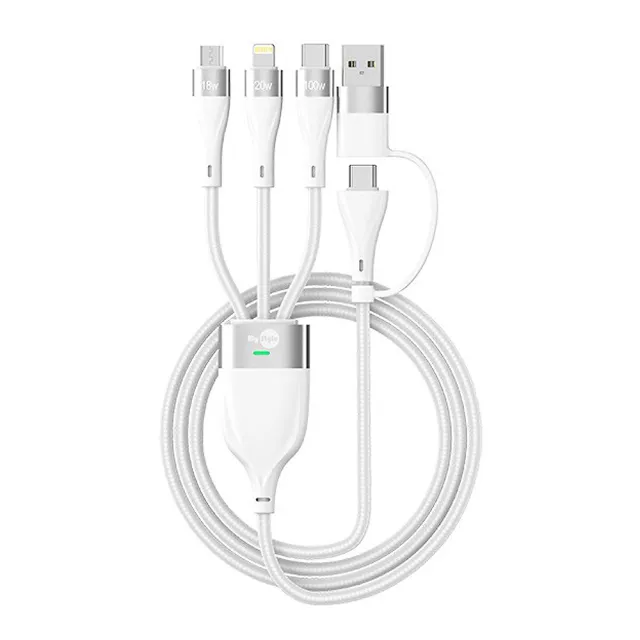 【CB】GS-W45A0954 45W雙Type-C口氮化鎵 白+MyStyle USB+TYPE-C TO TYPE-C/Lightning/Micro 快充線-白