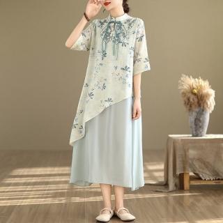 【Paiya 派亞】夏裝新中式改良旗袍連衣裙女夏款女裝大碼裙子(M-4XL)