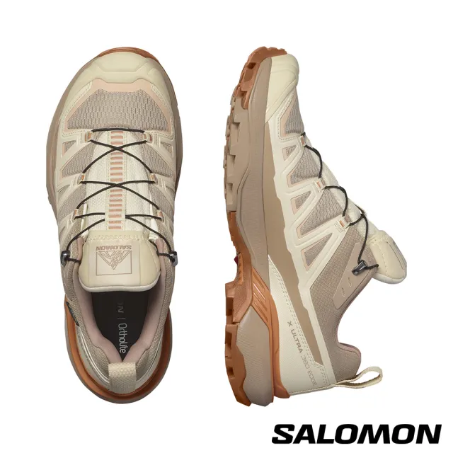 【salomon官方直營】女 X ULTRA 360 EDGE Goretex 低筒登山鞋(白/黃/粉)