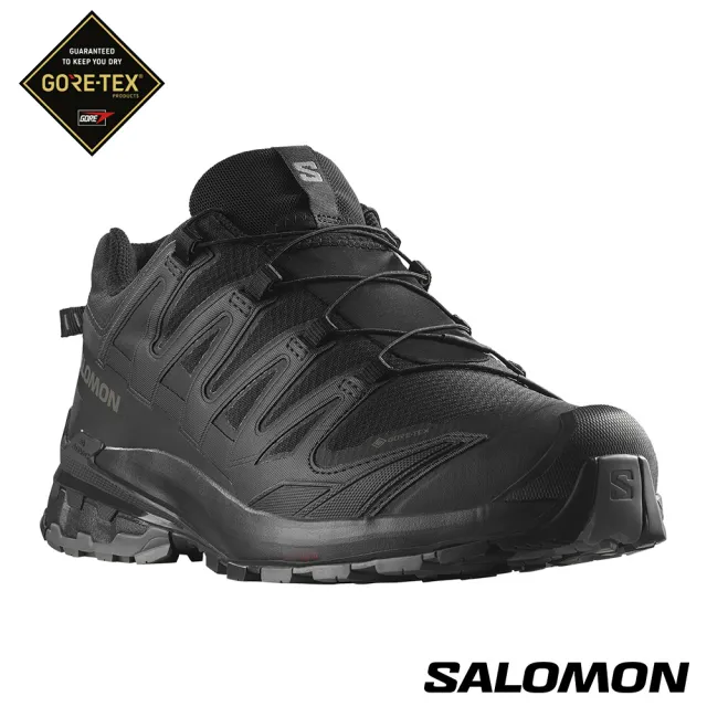 【salomon官方直營】男 XA PRO 3D V9 Goretex 健野鞋 寬楦(黑/灰/灰)