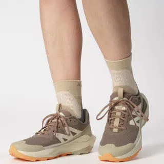 【salomon官方直營】女 ELIXIR ACTIV Goretex  低筒登山鞋(獵鷹棕/灰/橘)