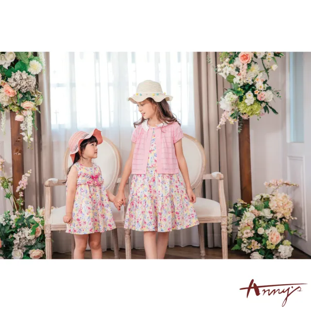 【ANNY’S 安妮公主】凡爾賽玫瑰春夏款小外套無袖洋裝套裝(2132粉紅)