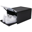 【FL 生活+】32入組-超耐重自動掀蓋組合式鞋盒-升級加大款(鞋櫃/鞋盒/黑-灰-兩色可選)
