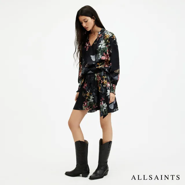 【ALLSAINTS】SANIBEL 人造絲仙人掌花卉印花短裙 WS512Z(舒適版型)