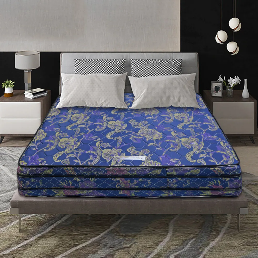 【ASSARI】藍色厚緹花正硬式四線獨立筒床墊(單大3.5尺)