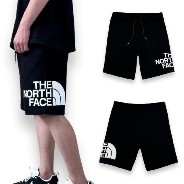 【The North Face】北臉 男生 側邊經典LOGO款 休閒短褲 純棉 黑色 男款 短棉褲