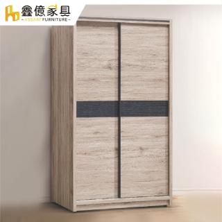 【ASSARI】北歐推門4x7尺衣櫃(寬115x深60x高200cm)