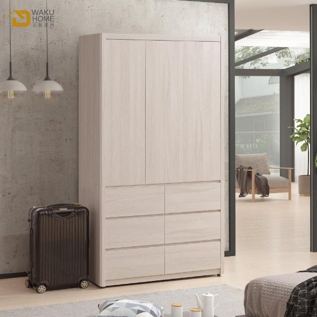 【WAKUHOME 瓦酷家具】Miller清新簡約白榆木4x7尺六抽衣櫃A011-711