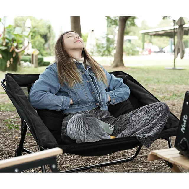 【NUIT 努特】暖窩 四季沙發雙人椅 情人椅 折合椅 折疊椅 露營椅 抱枕 睡袋(NTC140沙發抱枕組)