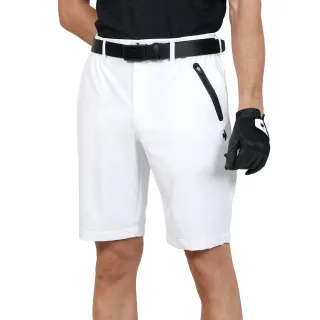 【LE COQ SPORTIF 公雞】高爾夫系列 男款白色簡約百搭高機能防曬運動短褲 QGT8J951