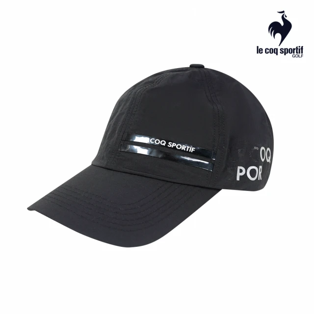 LE COQ SPORTIF 公雞 高爾夫系列 黑色韓系側邊雙色LOGO可調節棒球帽 QGT0K131