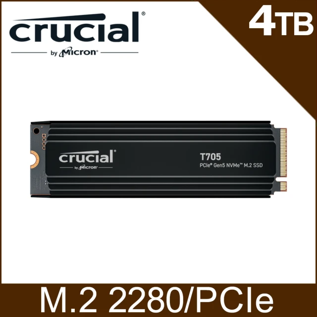 Crucial 美光 T705 4TB Gen5 SSD固態硬碟(含散熱器)
