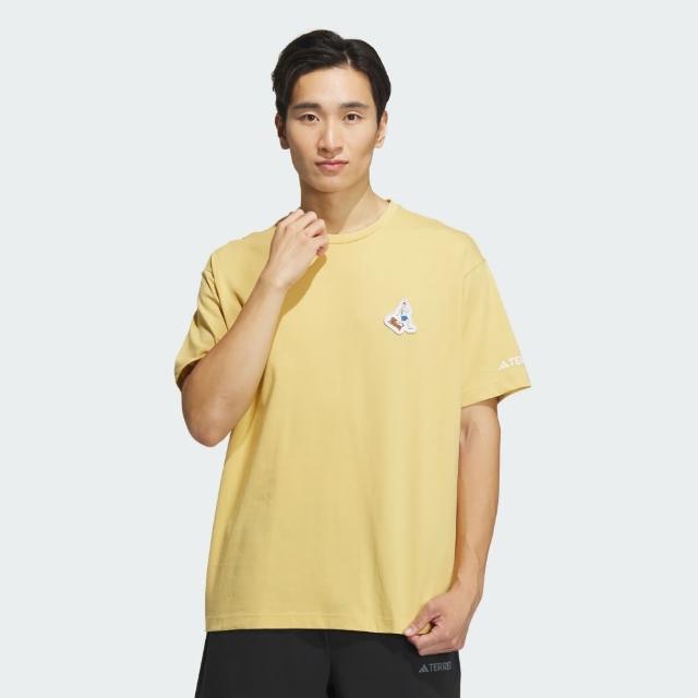 【adidas 愛迪達】上衣 男款 短袖上衣 運動 TRX GFX SS TEE 黃 IS0306