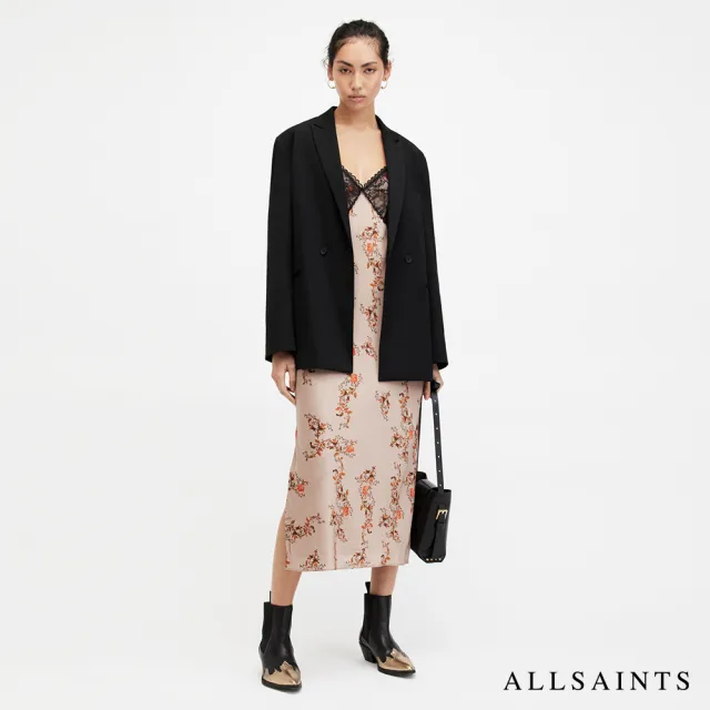 【ALLSAINTS】IMMY OTO 細緻V領蕾絲花卉印花洋裝 WD551Z(修身版型)