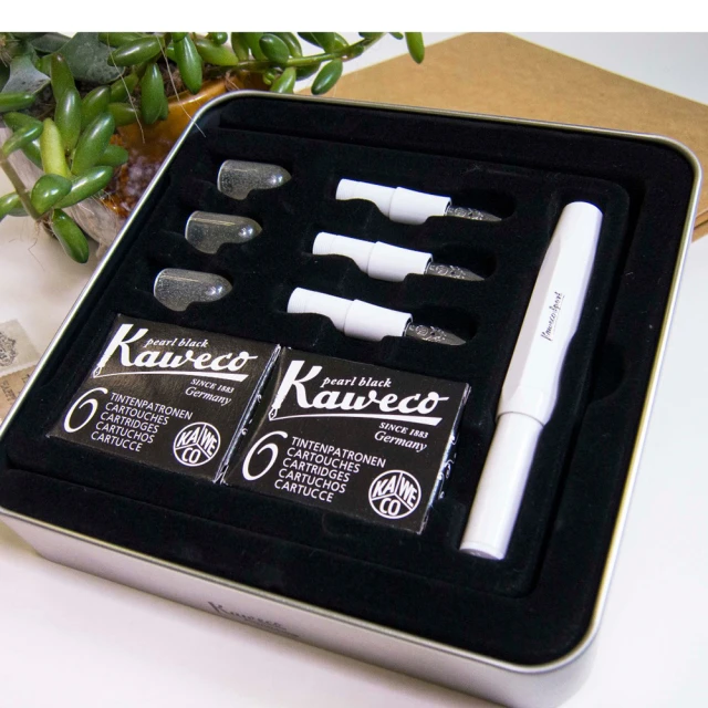 KAWECO 白色 書法藝術尖 鋼筆組 CALLIGRAPHY Set(內含1.1&1.5&1.9&2.3 尖)