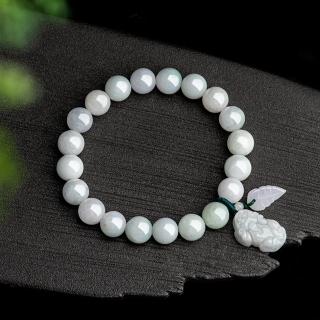 【Paiya 派亞】緬甸A貨翡翠貔貅壹夜暴富手串冰種玉石珠子手鏈女款手飾(過節送禮)