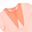 【YUANDONGLI 元動力】MIT拼接網紗運動短袖上衣(淺桔色；S-L；4242231602)