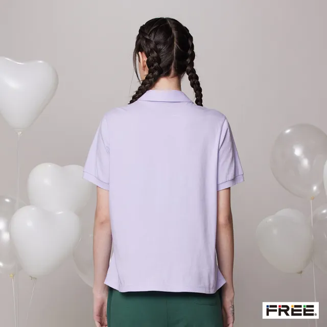 【FREE】經典FS龜背葉胸前小標POLO衫(紅色/淺紫)