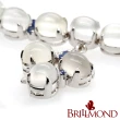 【BRILLMOND JEWELRY】40克拉天然貓眼白月光石套鍊(天然月光石總重40克拉 藍寶總重40分 925鍍白K金銀台)