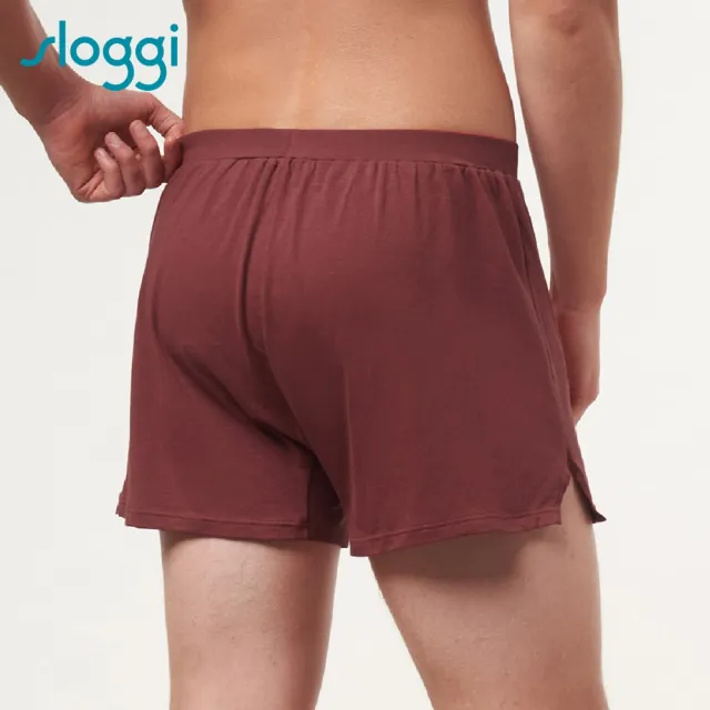 【Sloggi men】GO NATURAL有機環保系列寬鬆平口褲(復古棕紅)