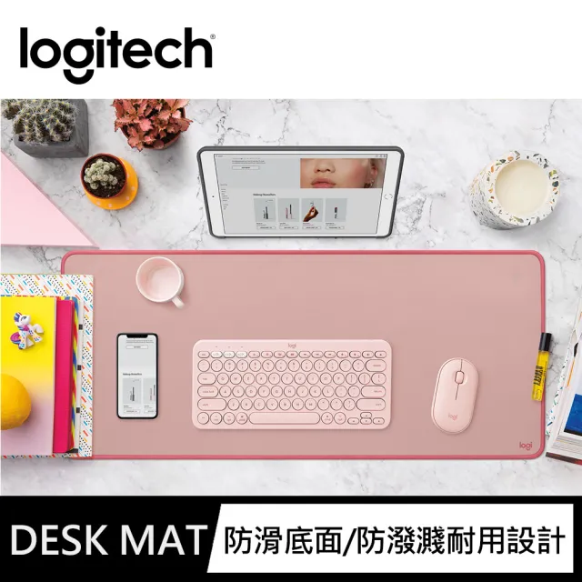 【Logitech 羅技】Lift人體工學垂直滑鼠+Wave Keys人體工學鍵盤+桌墊