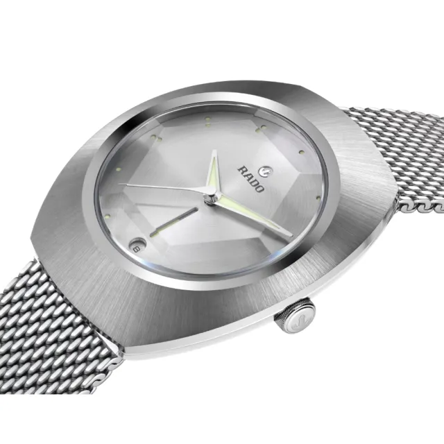 【Rado 雷達表】DiaStar鑽星60週年紀念款 碳化鈦金屬陶瓷機械錶-銀38mm R05(R12163118)