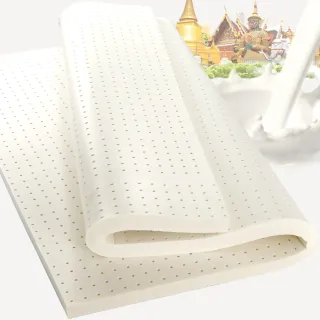 【House Door 好適家居】超透氣網狀格紋布5cm厚泰國Q彈乳膠床墊(單大3.5尺 贈防蹣抗菌床包套)