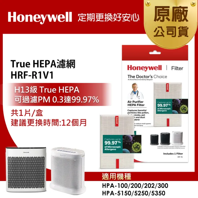 【美國Honeywell】H13 HEPA濾網 HRF-R1V1(適用HPA-100/HPA-5150/HPA-5250/HPA-5350)