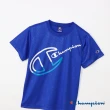 【Champion】官方直營-吸汗速乾Logo印花壓印短袖TEE-童(藍色)