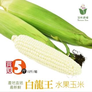 【慧軒農場】白龍王水果玉米｜買5斤再送5斤｜共10斤/箱(蔬菜/鮮甜/濃湯/清蒸/炭烤)
