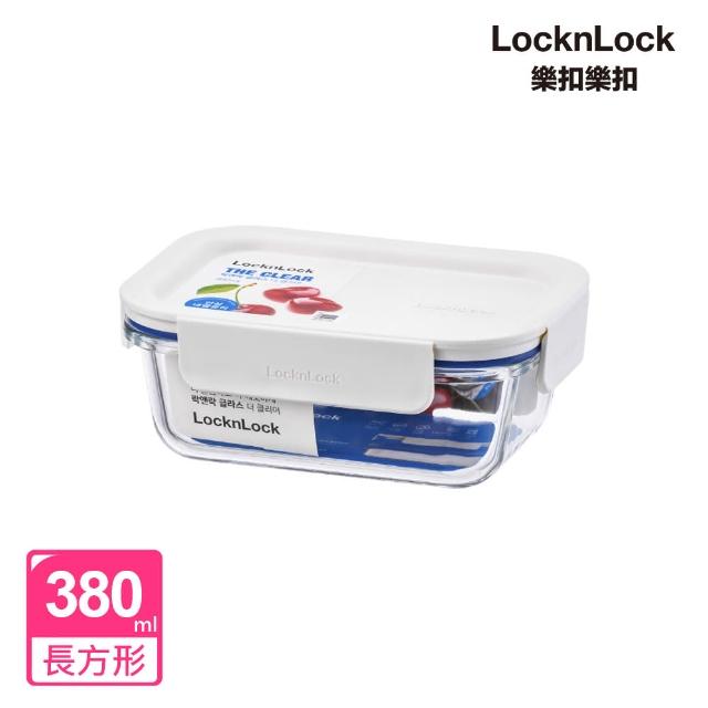 【LocknLock 樂扣樂扣】新美學耐熱玻璃保鮮盒380ml(長方形)