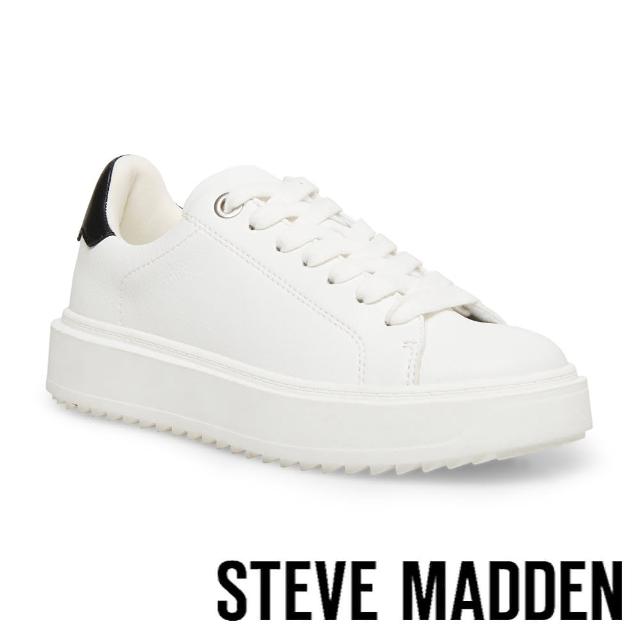 【steve madden】CHARLIE 拼接皮革休閒鞋(白色)