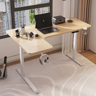 【MGSHOP】電動升降桌 L型轉角 電腦桌 書桌(140CM 辦公桌 Y104)